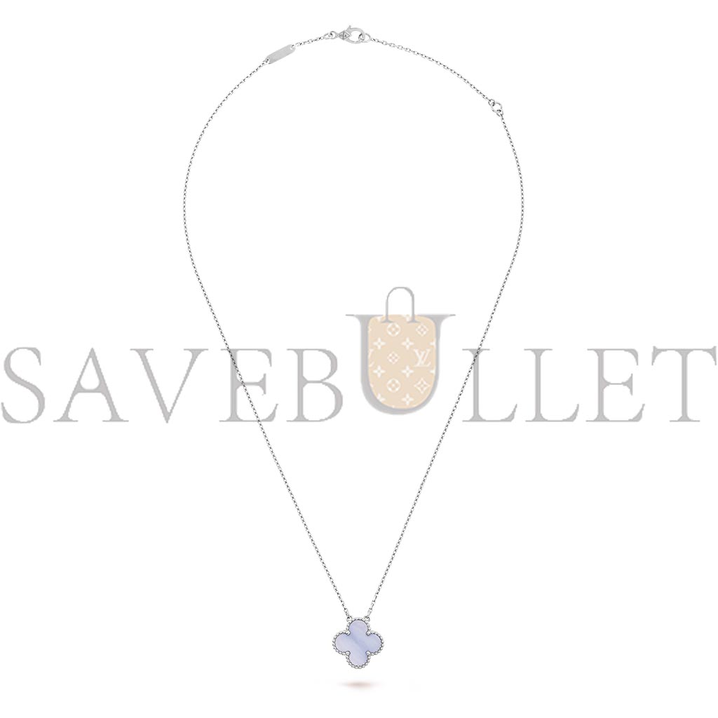 V*N CL*F arpels vintage alhambra pendant - white gold, chalcedony  vcard34900